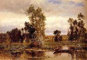 Charles-Francois Daubigny Boat on a Pond oil painting picture wholesale